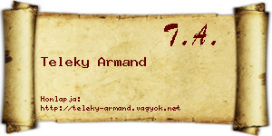 Teleky Armand névjegykártya